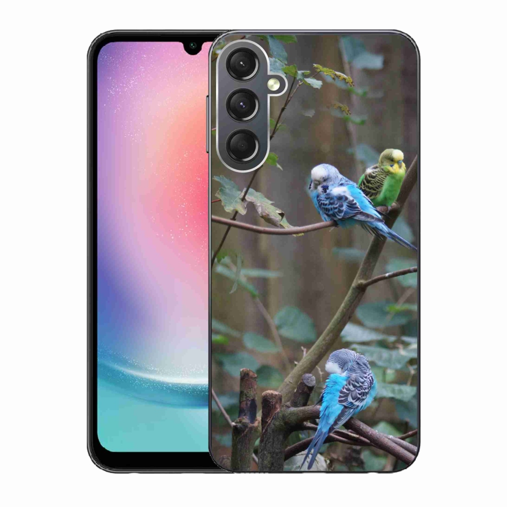 Gelový kryt mmCase na Samsung Galaxy A24 - papoušci na větvi