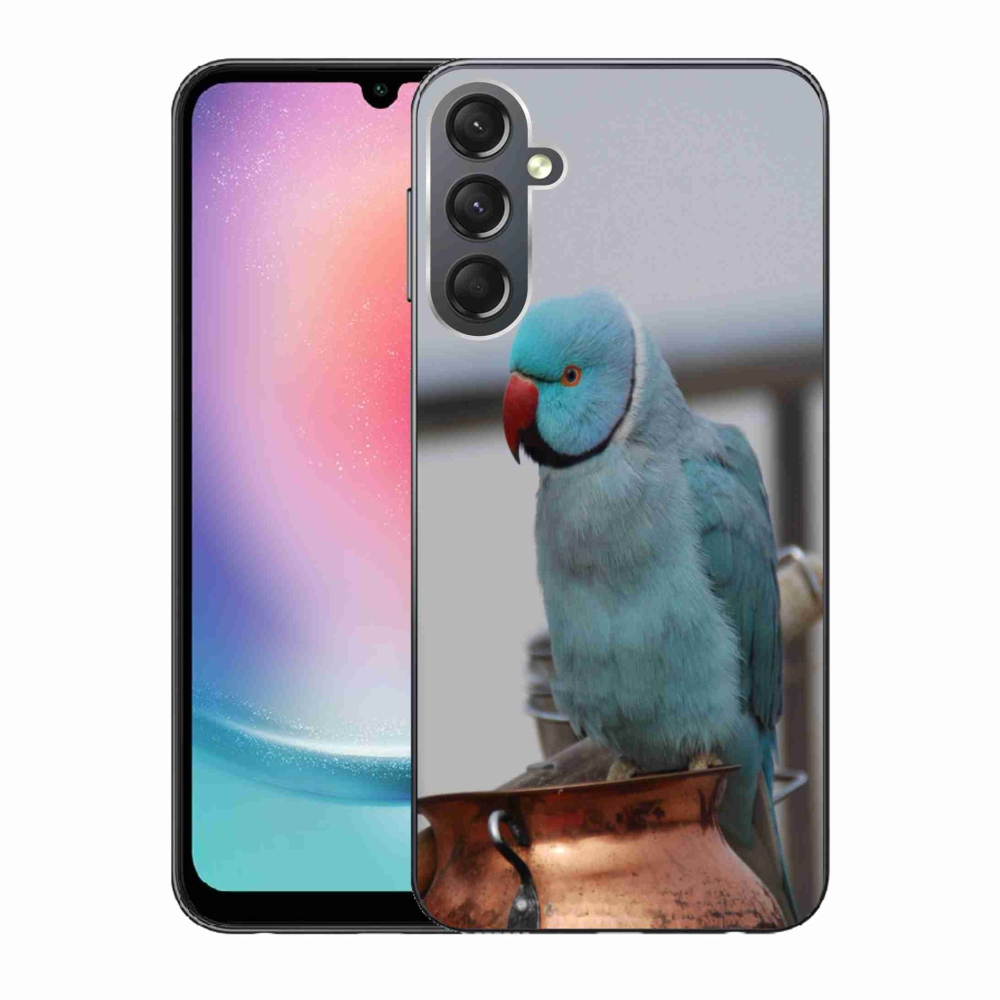 Gelový kryt mmCase na Samsung Galaxy A24 - papoušek alexandr modrý