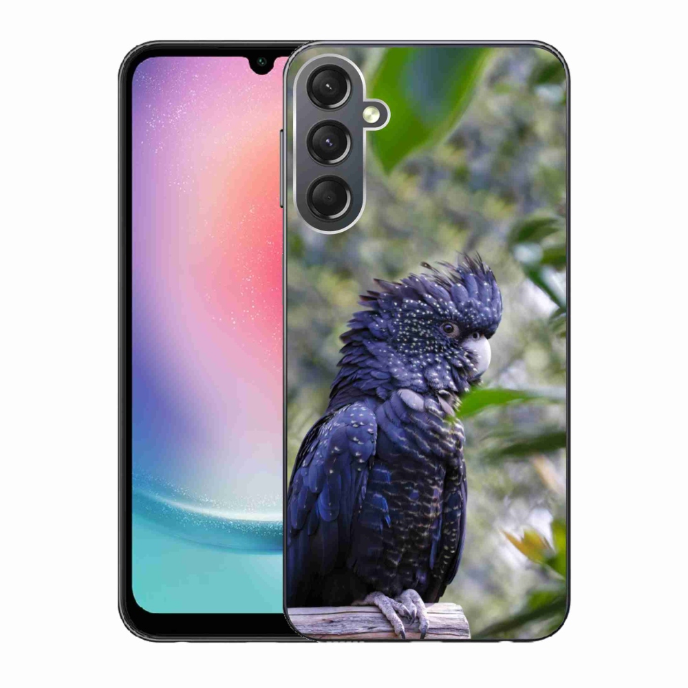 Gelový kryt mmCase na Samsung Galaxy A24 - papoušek kakadu černý
