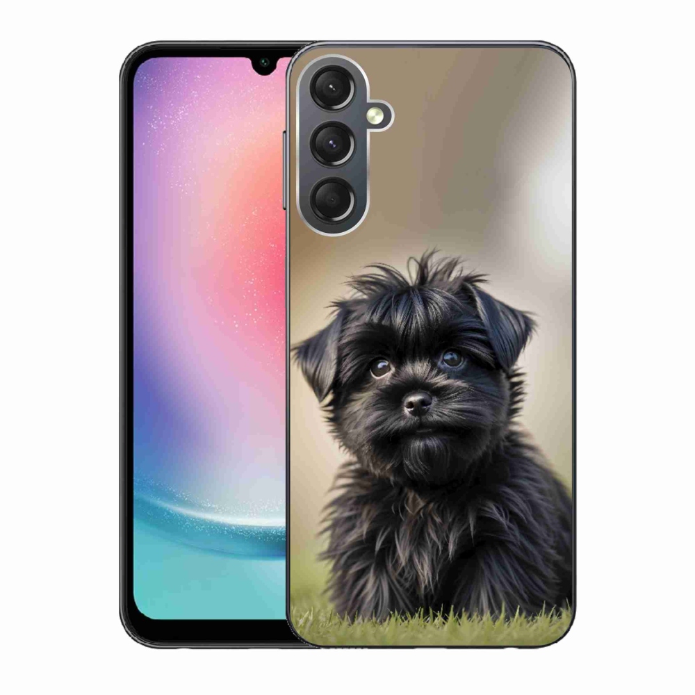 Gelový kryt mmCase na Samsung Galaxy A24 - roztomilý černý pejsek