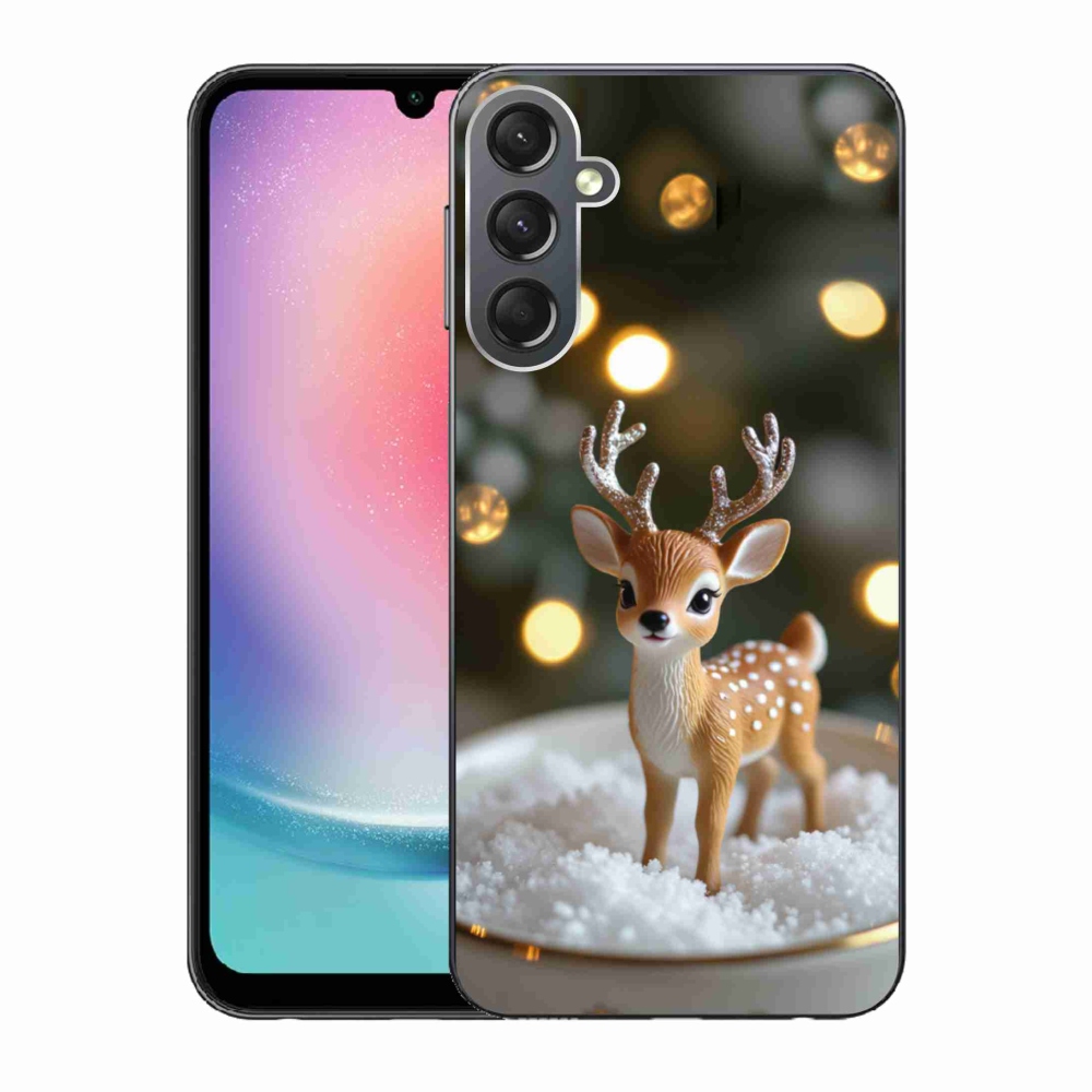 Gelový kryt mmCase na Samsung Galaxy A24 - roztomilý vánoční jelen