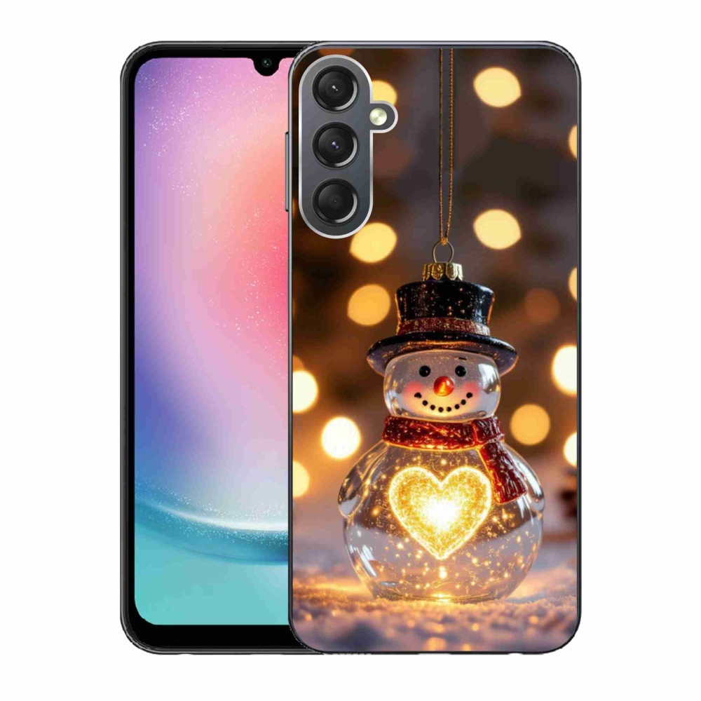 Gelový kryt mmCase na Samsung Galaxy A24 - svítící vánoční sněhulák