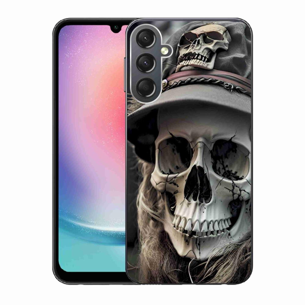 Gelový kryt mmCase na Samsung Galaxy A24 - temná lebka