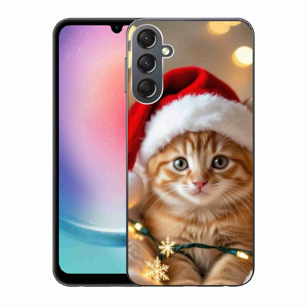 Gelový kryt mmCase na Samsung Galaxy A24 - vánoční kotě