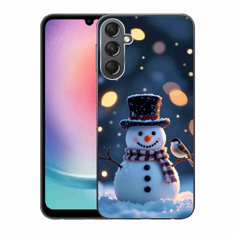 Gelový kryt mmCase na Samsung Galaxy A24 - vánoční sněhulák