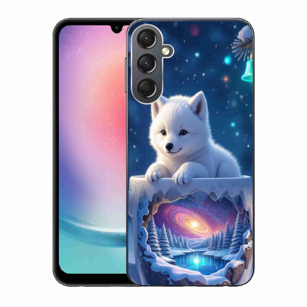 Gelový kryt mmCase na Samsung Galaxy A24 - vánoční štěně