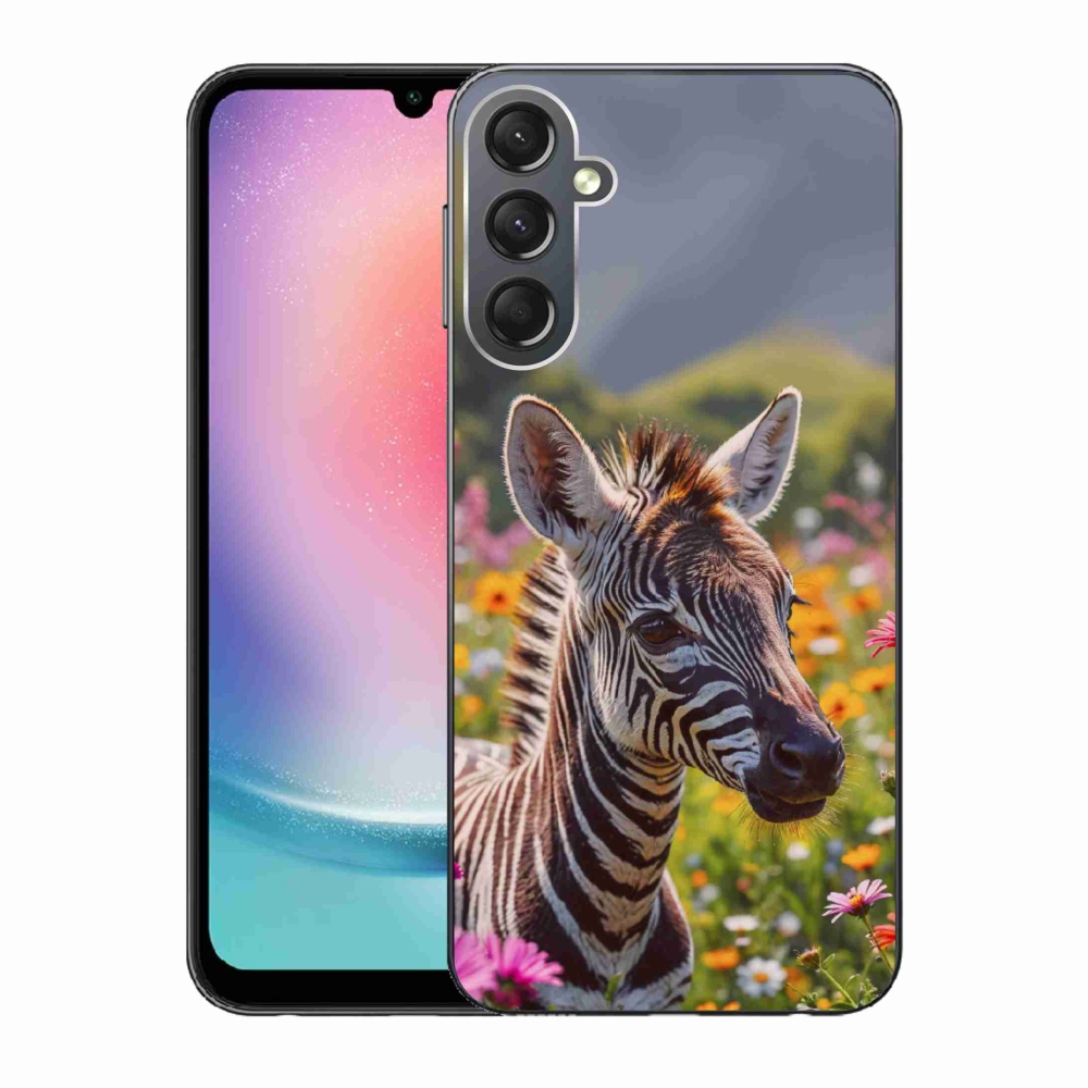 Gelový kryt mmCase na Samsung Galaxy A24 - zebra na louce