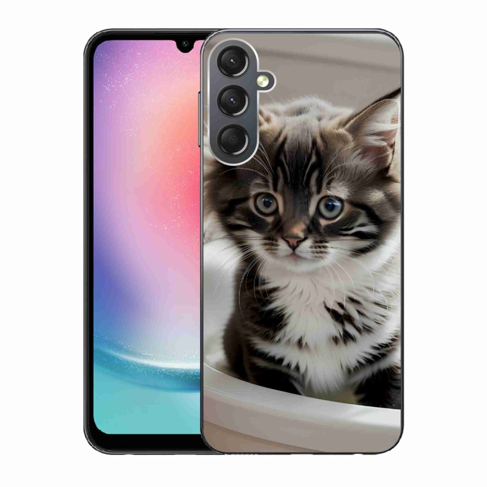 Gelový kryt mmCase na Samsung Galaxy A24 - zvědavé kotě