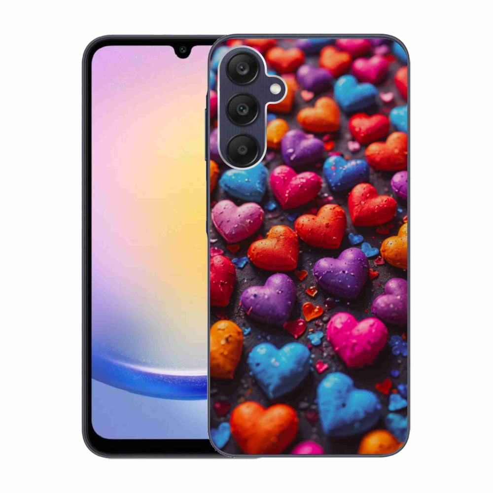 Gelový kryt mmCase na Samsung Galaxy A25 5G - barevná srdce