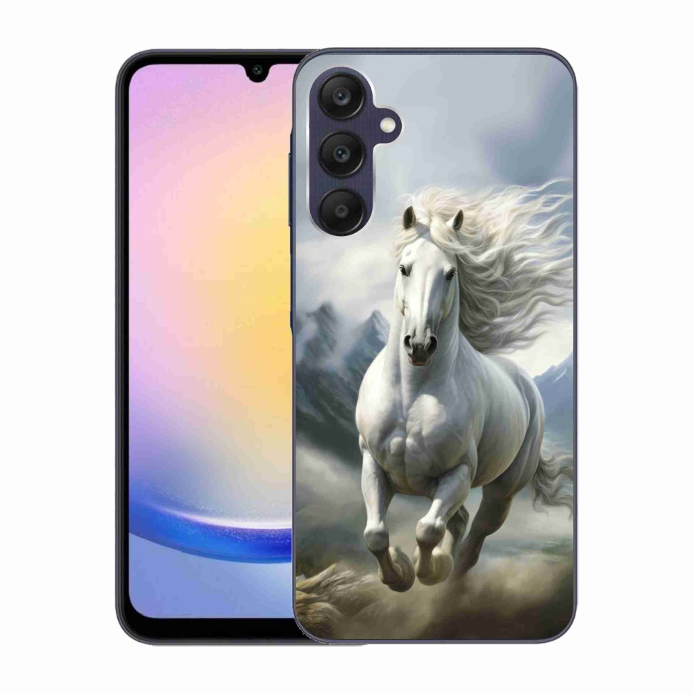 Gelový kryt mmCase na Samsung Galaxy A25 5G - běžící bílý kůň 3