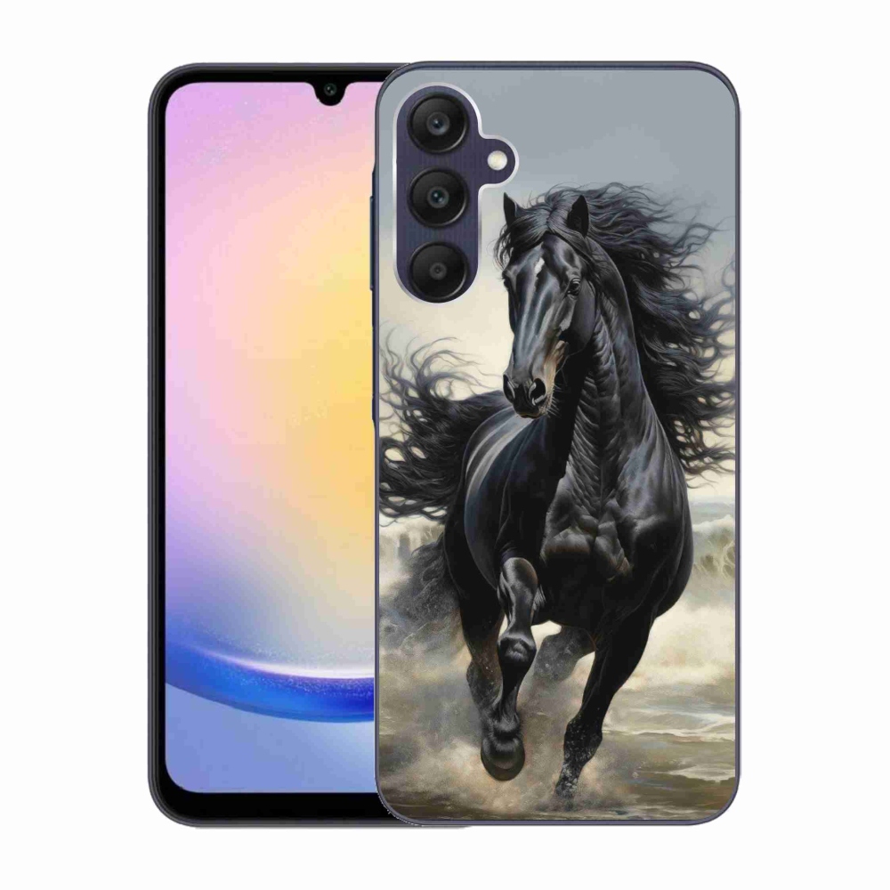 Gelový kryt mmCase na Samsung Galaxy A25 5G - běžící černý kůň