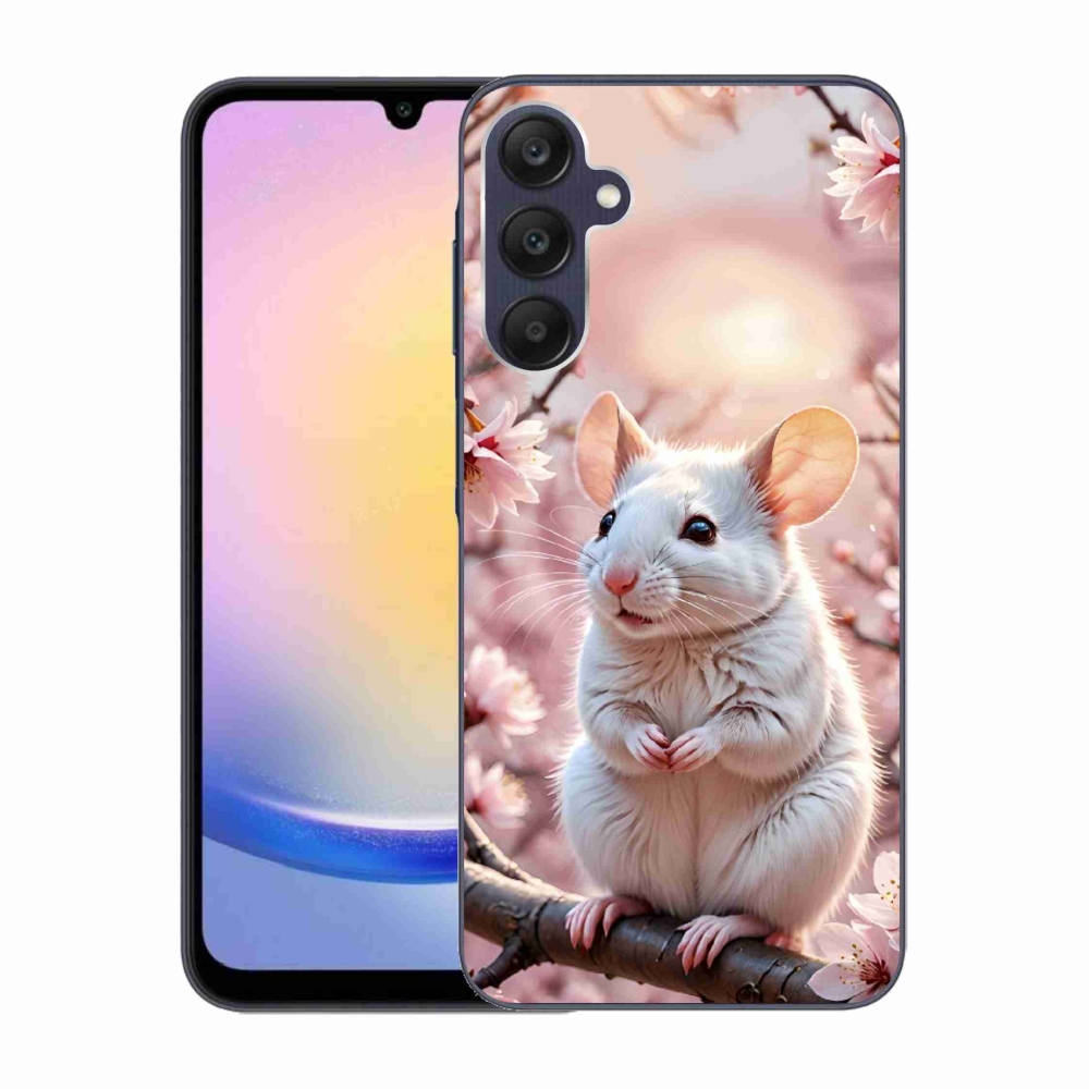 Gelový kryt mmCase na Samsung Galaxy A25 5G - bílá myš na větvi