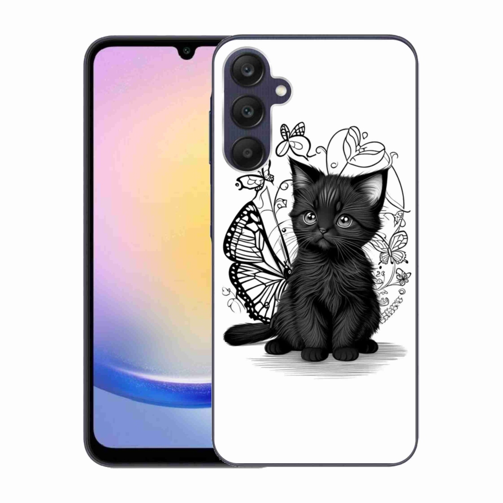 Gelový kryt mmCase na Samsung Galaxy A25 5G - černé kotě