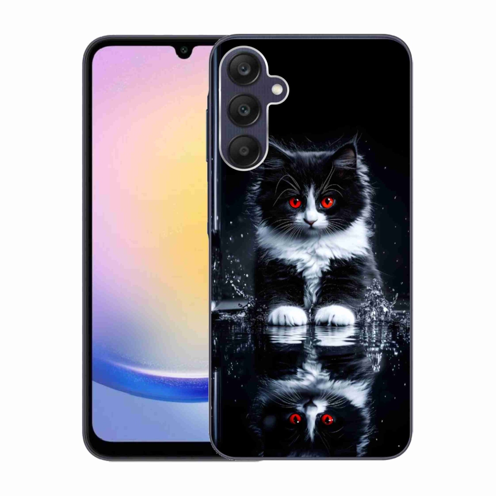 Gelový kryt mmCase na Samsung Galaxy A25 5G - černobílé kotě