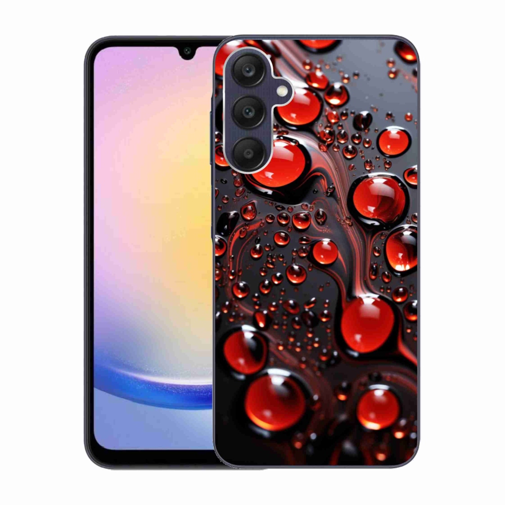 Gelový kryt mmCase na Samsung Galaxy A25 5G - červené kapky 2