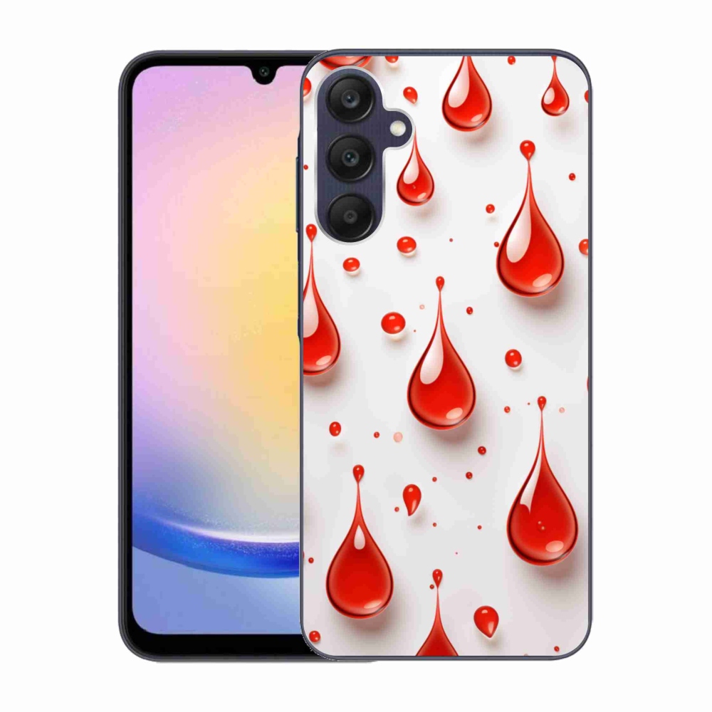Gelový kryt mmCase na Samsung Galaxy A25 5G - červené kapky