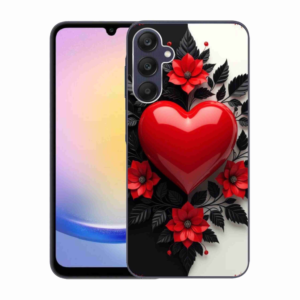 Gelový kryt mmCase na Samsung Galaxy A25 5G - červené srdce