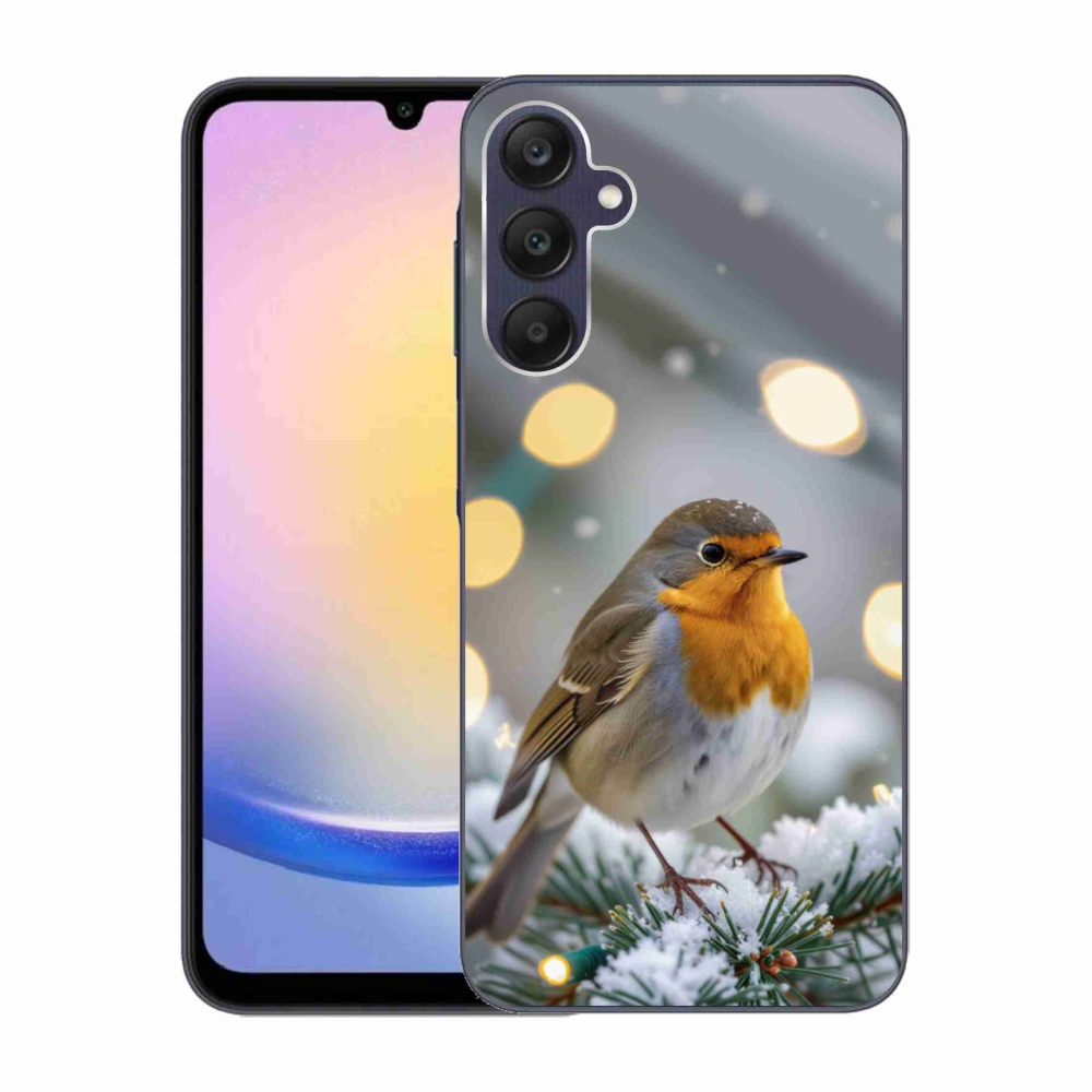 Gelový kryt mmCase na Samsung Galaxy A25 5G - červenka v zimě