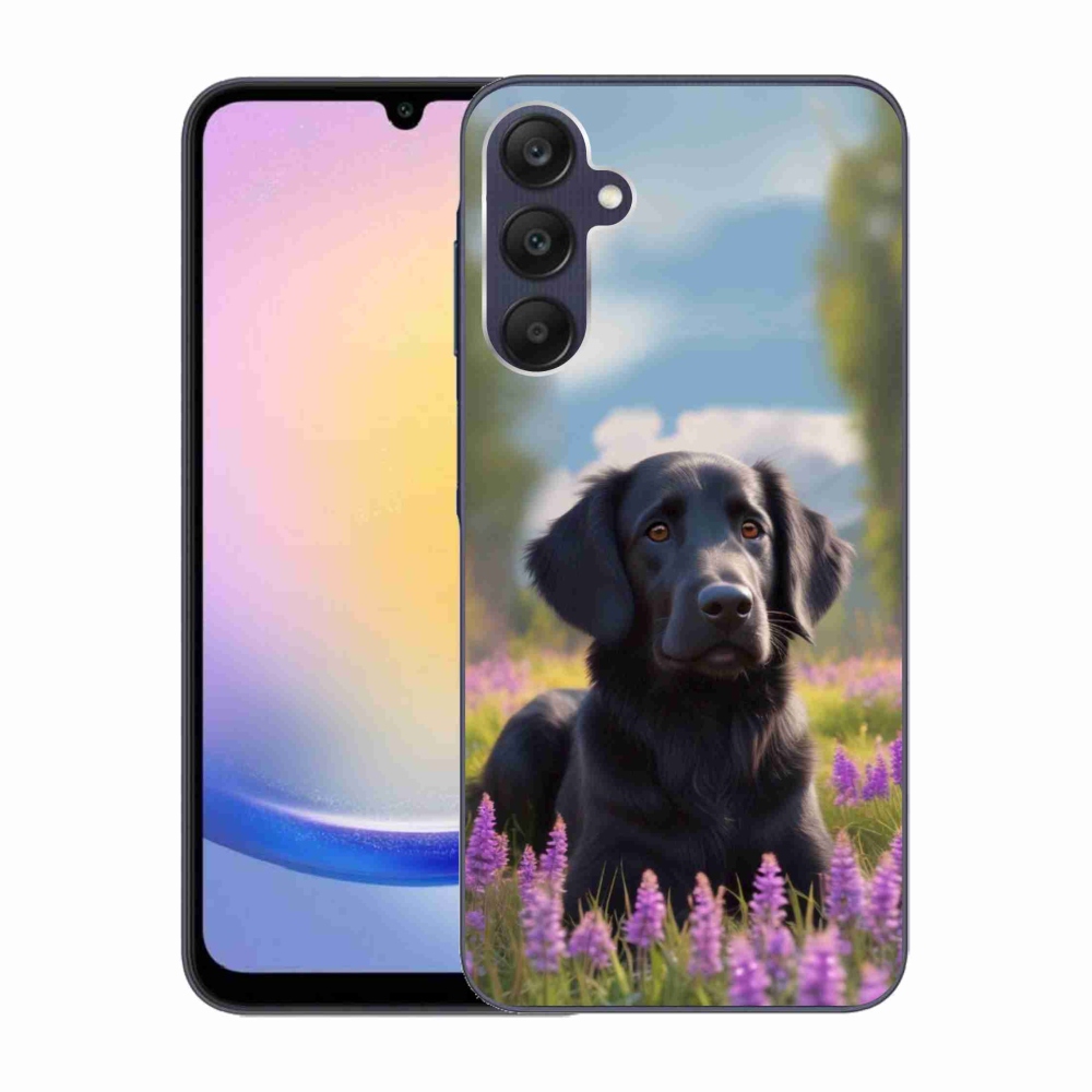 Gelový kryt mmCase na Samsung Galaxy A25 5G - elegantní černý retrívr
