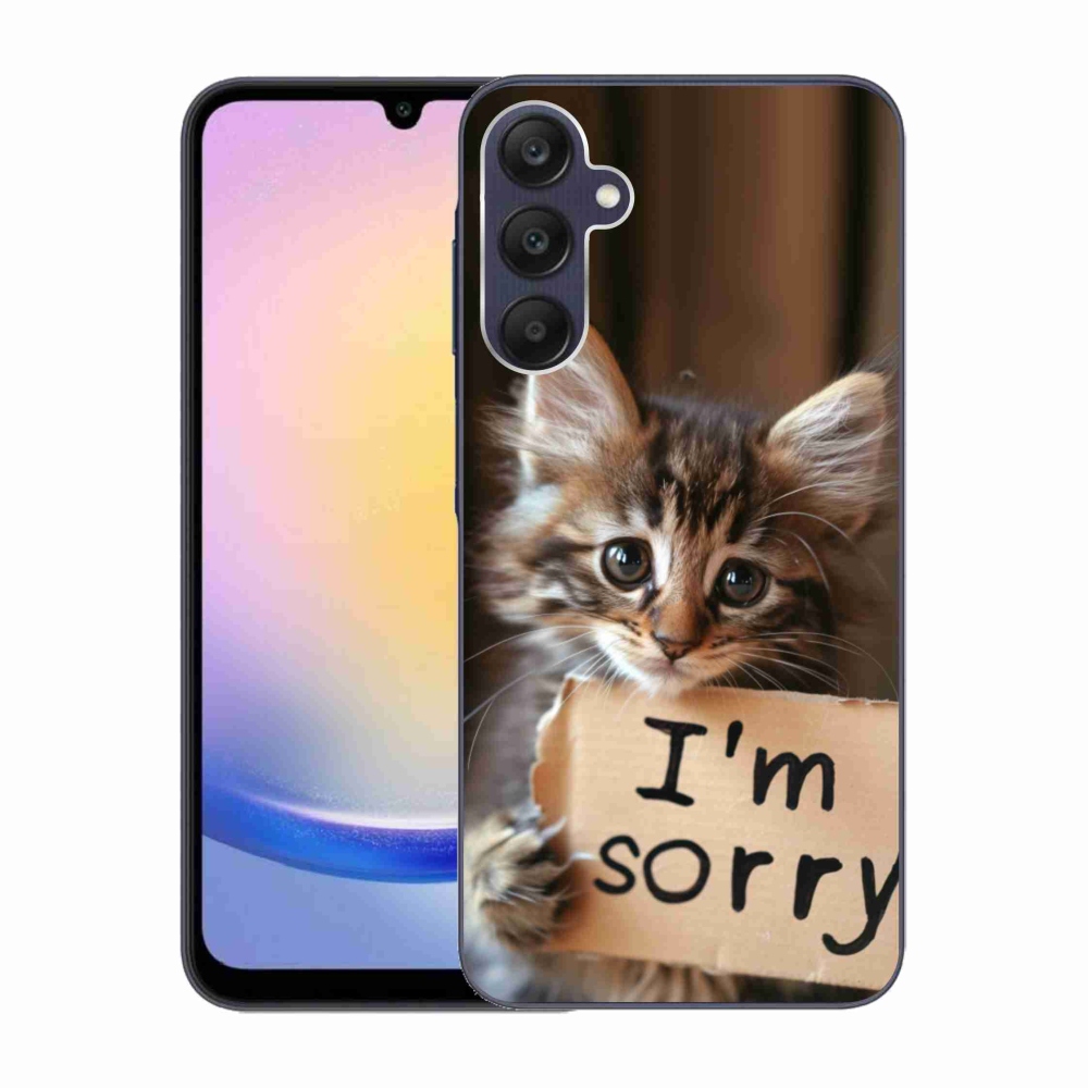 Gelový kryt mmCase na Samsung Galaxy A25 5G - kočíčí omluva