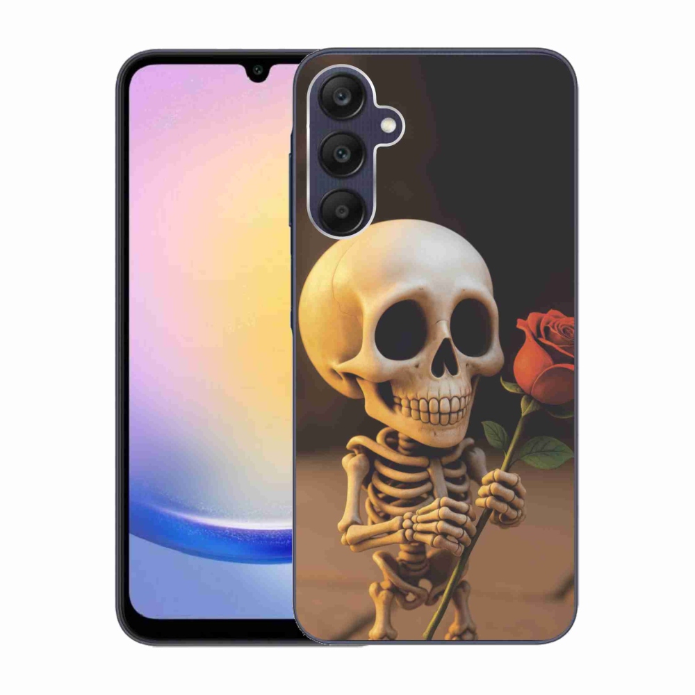 Gelový kryt mmCase na Samsung Galaxy A25 5G - kostlivec s růží