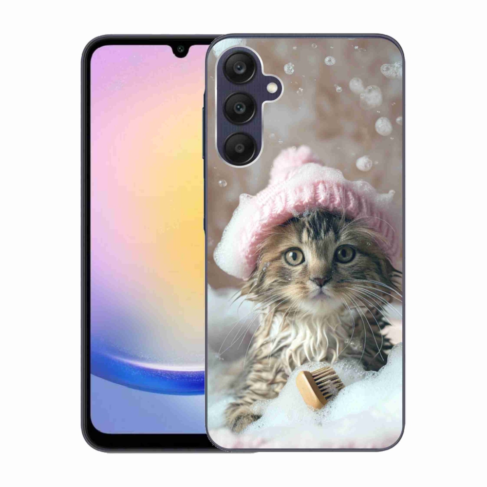 Gelový kryt mmCase na Samsung Galaxy A25 5G - kotě a koupel