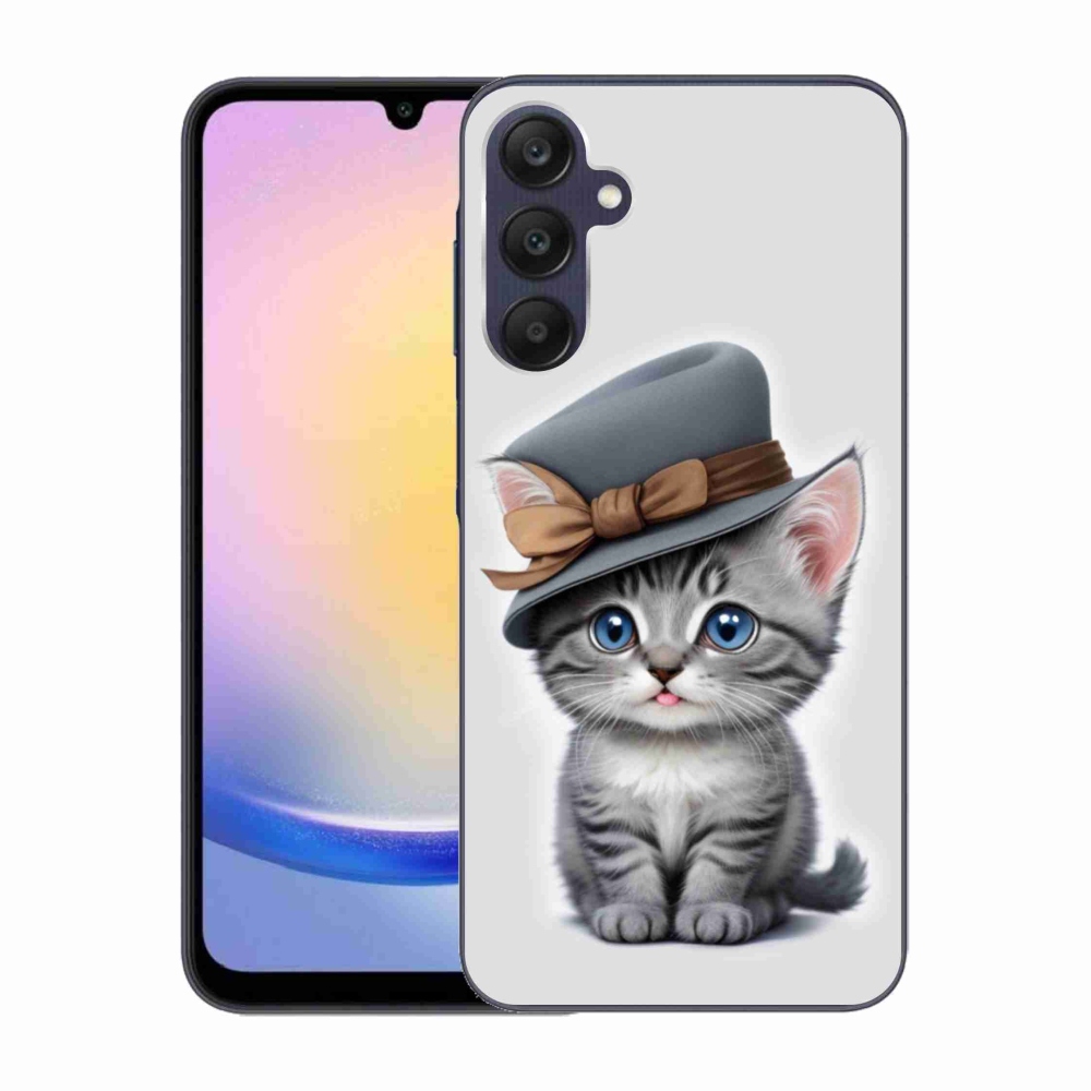 Gelový kryt mmCase na Samsung Galaxy A25 5G - kotě s kloboukem