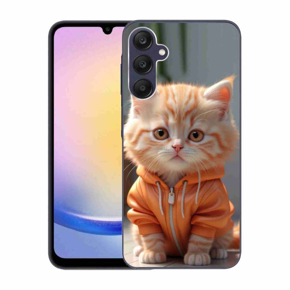 Gelový kryt mmCase na Samsung Galaxy A25 5G - kotě v mikině