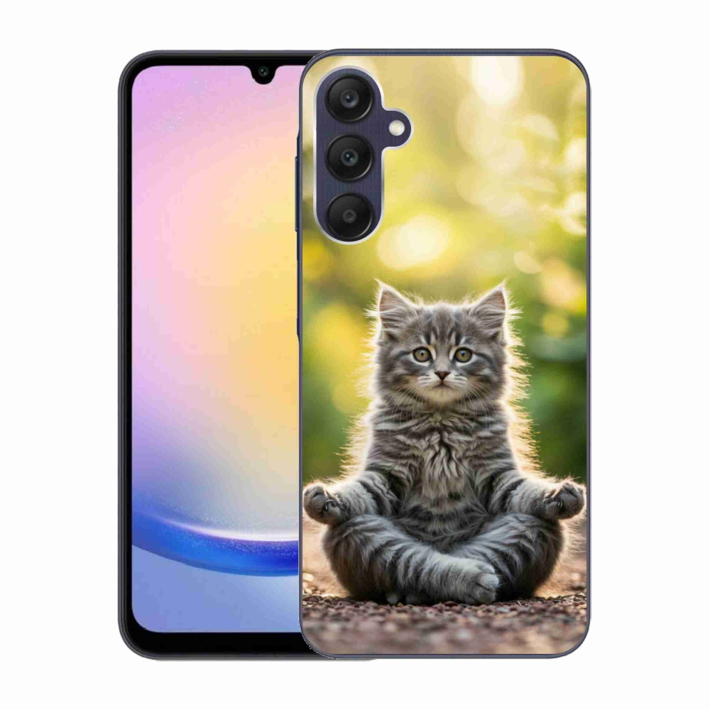 Gelový kryt mmCase na Samsung Galaxy A25 5G - meditující kotě