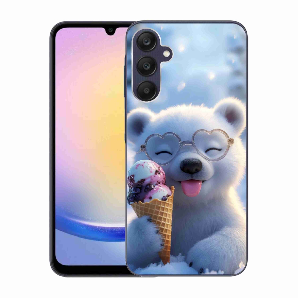 Gelový kryt mmCase na Samsung Galaxy A25 5G - medvídek se zmrzlinou