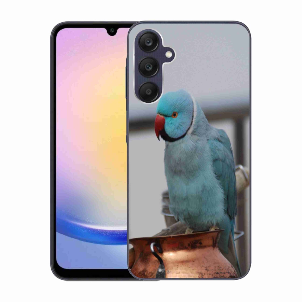 Gelový kryt mmCase na Samsung Galaxy A25 5G - papoušek alexandr modrý