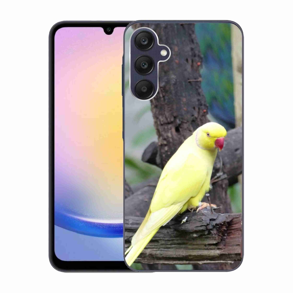 Gelový kryt mmCase na Samsung Galaxy A25 5G - papoušek alexandr žlutý