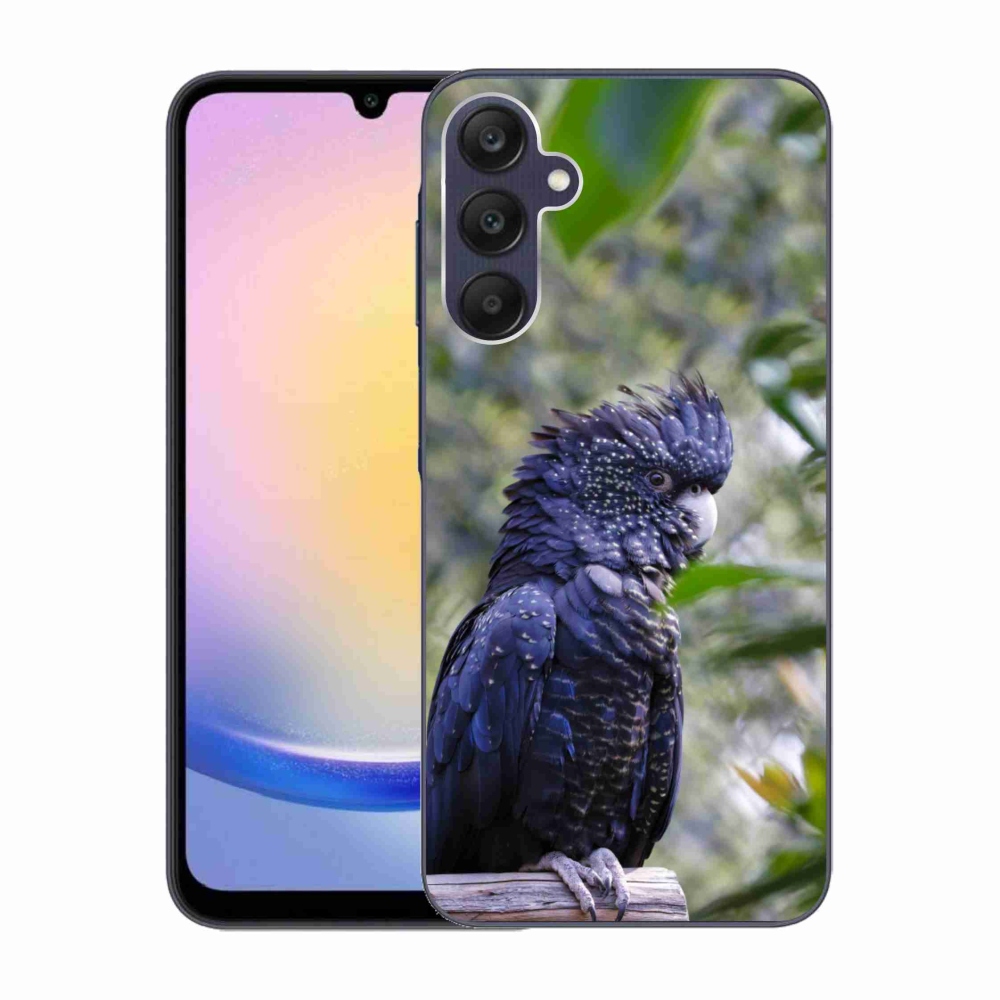 Gelový kryt mmCase na Samsung Galaxy A25 5G - papoušek kakadu černý