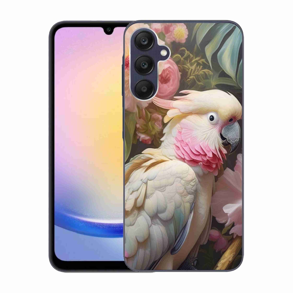 Gelový kryt mmCase na Samsung Galaxy A25 5G - papoušek kakadu růžový 2
