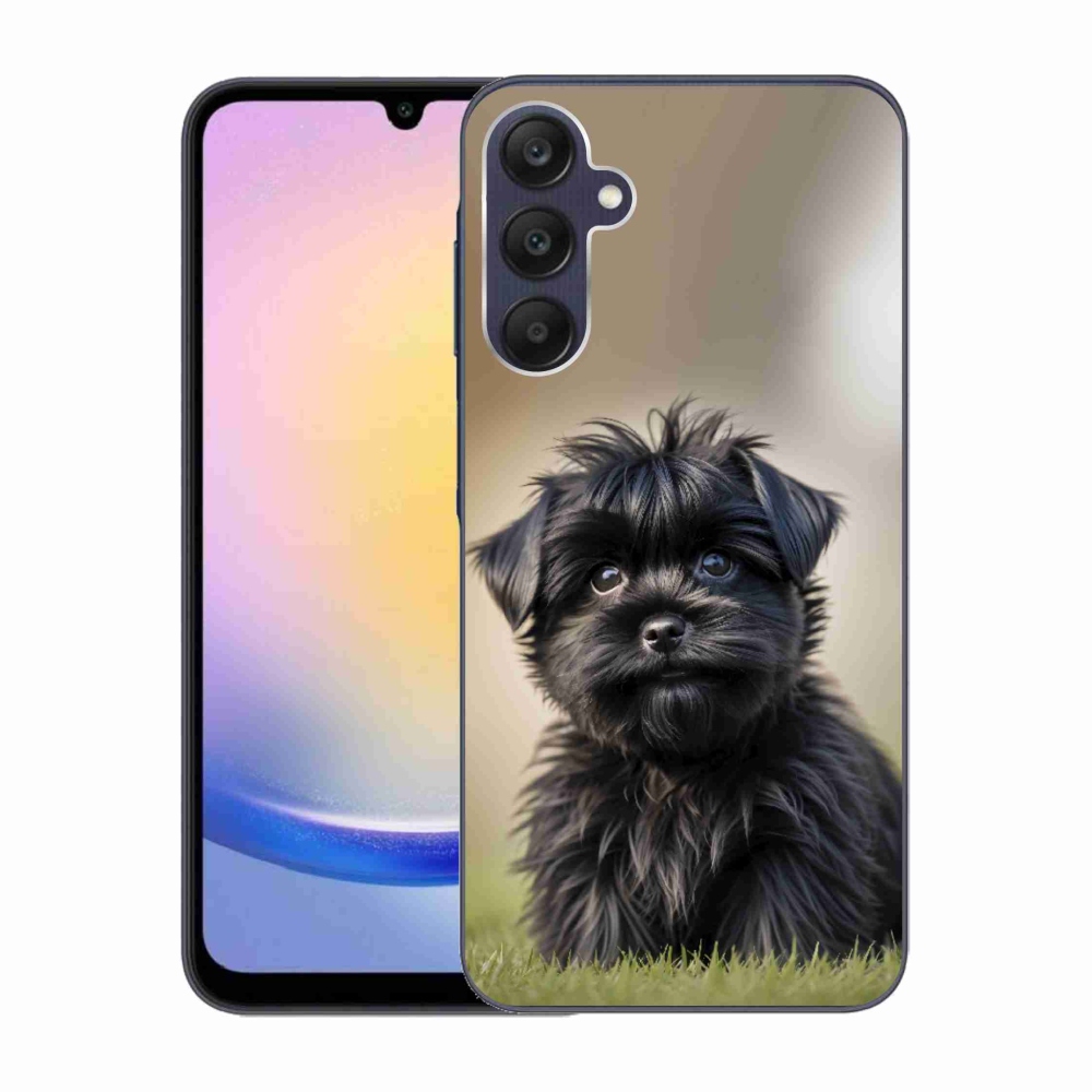 Gelový kryt mmCase na Samsung Galaxy A25 5G - roztomilý černý pejsek
