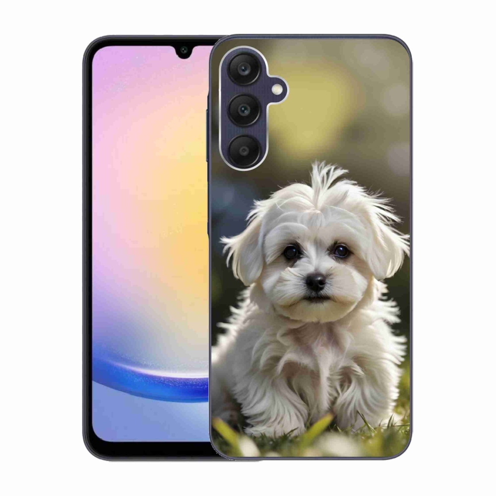 Gelový kryt mmCase na Samsung Galaxy A25 5G - roztomilý maltézský psík