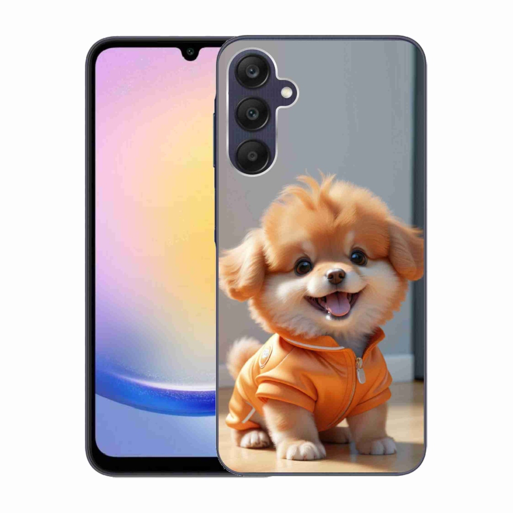 Gelový kryt mmCase na Samsung Galaxy A25 5G - roztomilý pomeranian v mikině