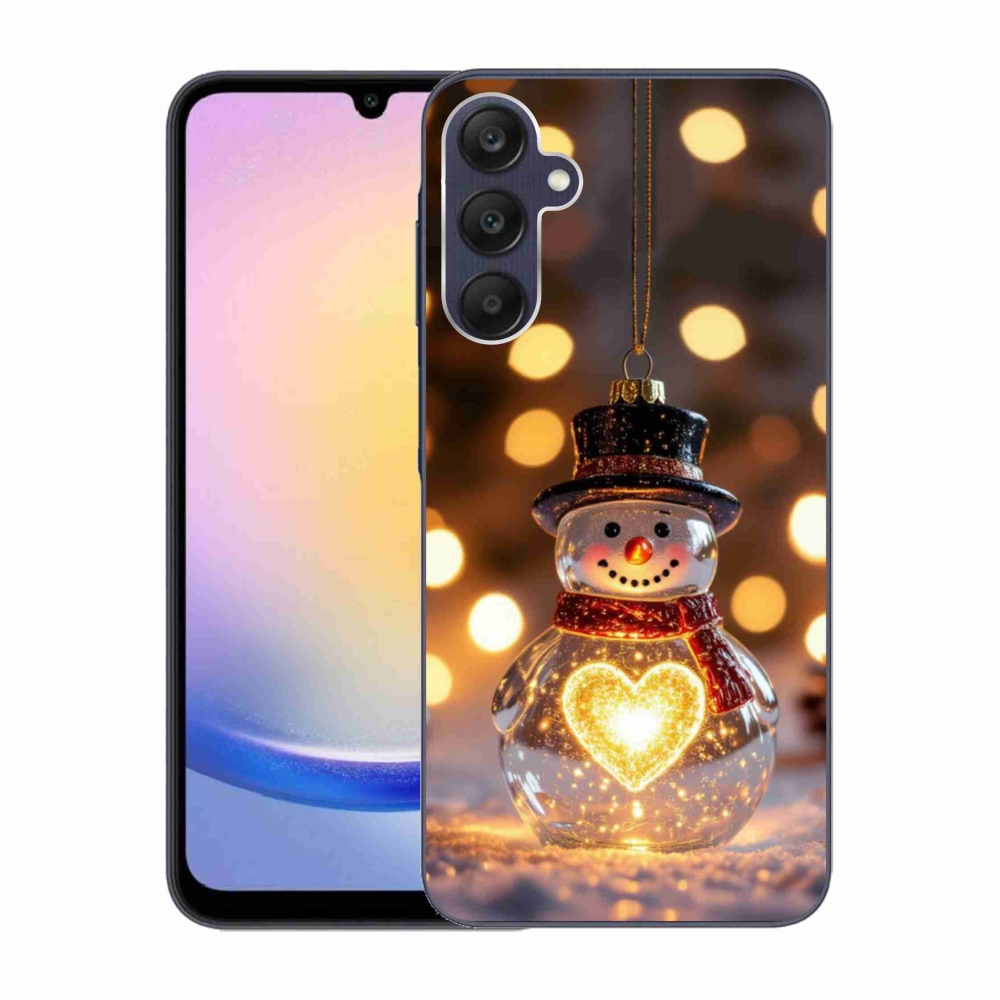Gelový kryt mmCase na Samsung Galaxy A25 5G - svítící vánoční sněhulák