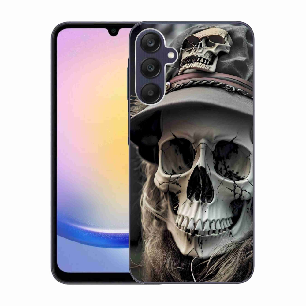 Gelový kryt mmCase na Samsung Galaxy A25 5G - temná lebka