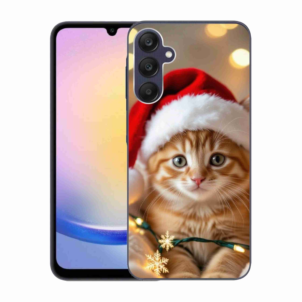 Gelový kryt mmCase na Samsung Galaxy A25 5G - vánoční kotě