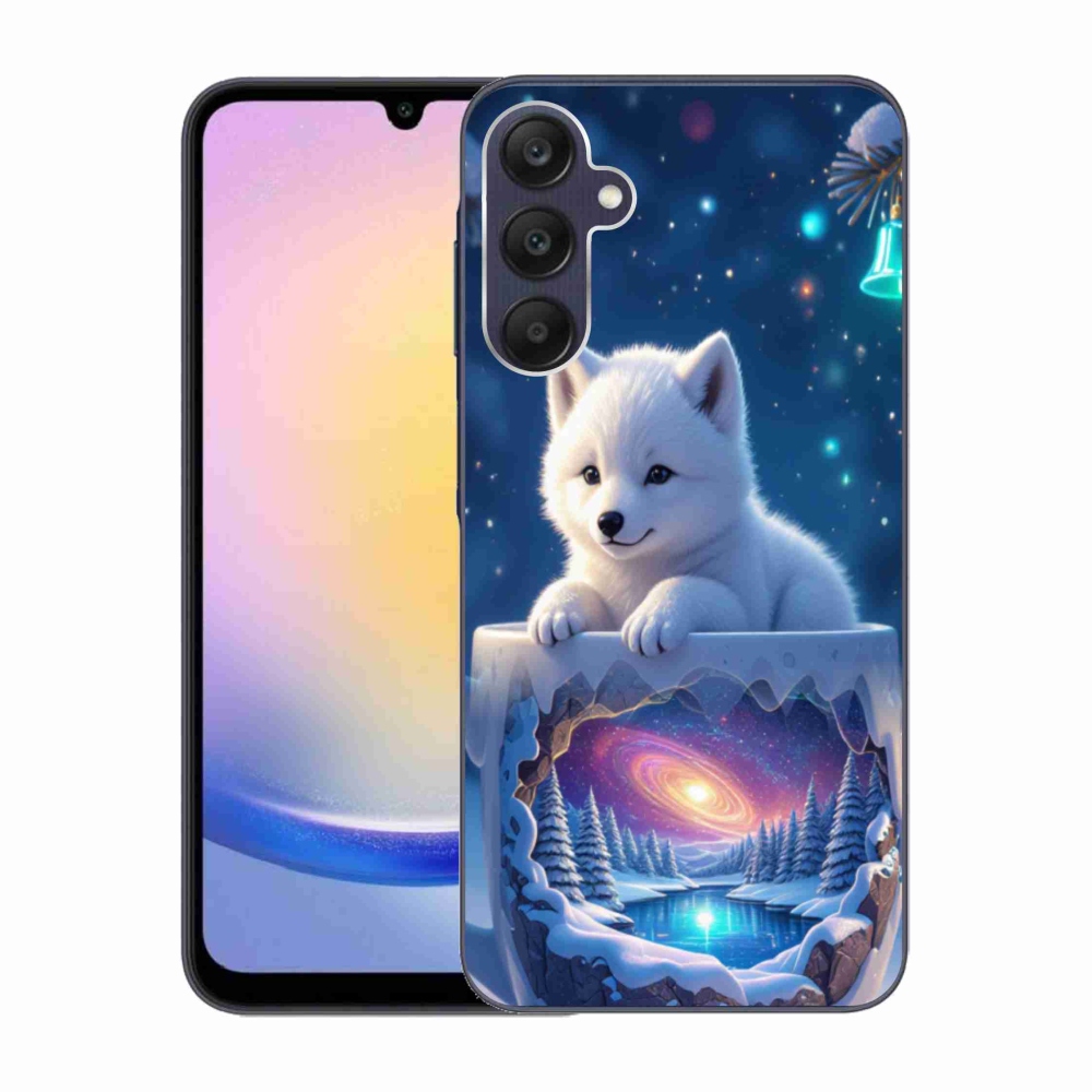 Gelový kryt mmCase na Samsung Galaxy A25 5G - vánoční štěně