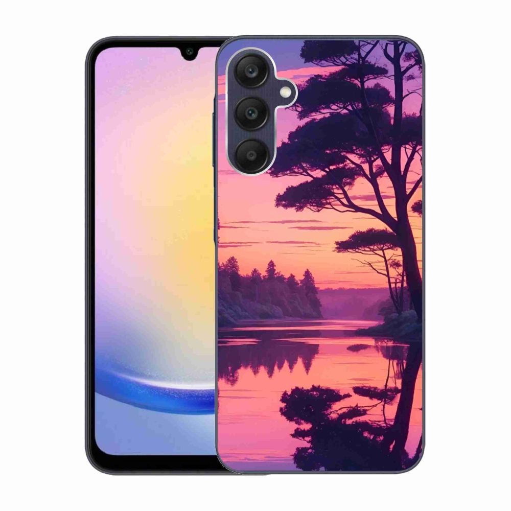 Gelový kryt mmCase na Samsung Galaxy A25 5G - západ slunce nad jezerem
