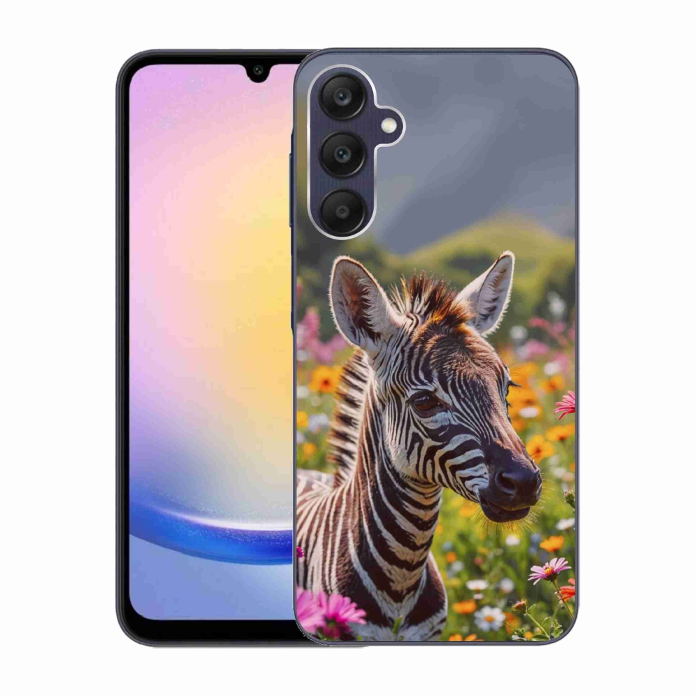 Gelový kryt mmCase na Samsung Galaxy A25 5G - zebra na louce