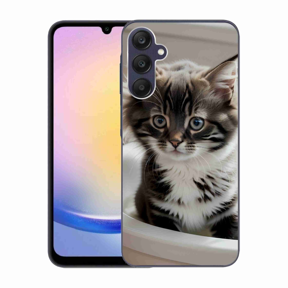 Gelový kryt mmCase na Samsung Galaxy A25 5G - zvědavé kotě