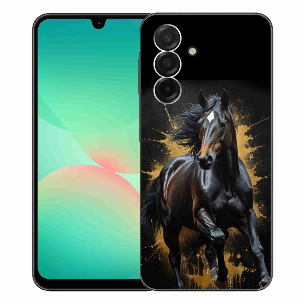 Gelový kryt mmCase na Samsung Galaxy A26 5G - elegantní černý hřebec
