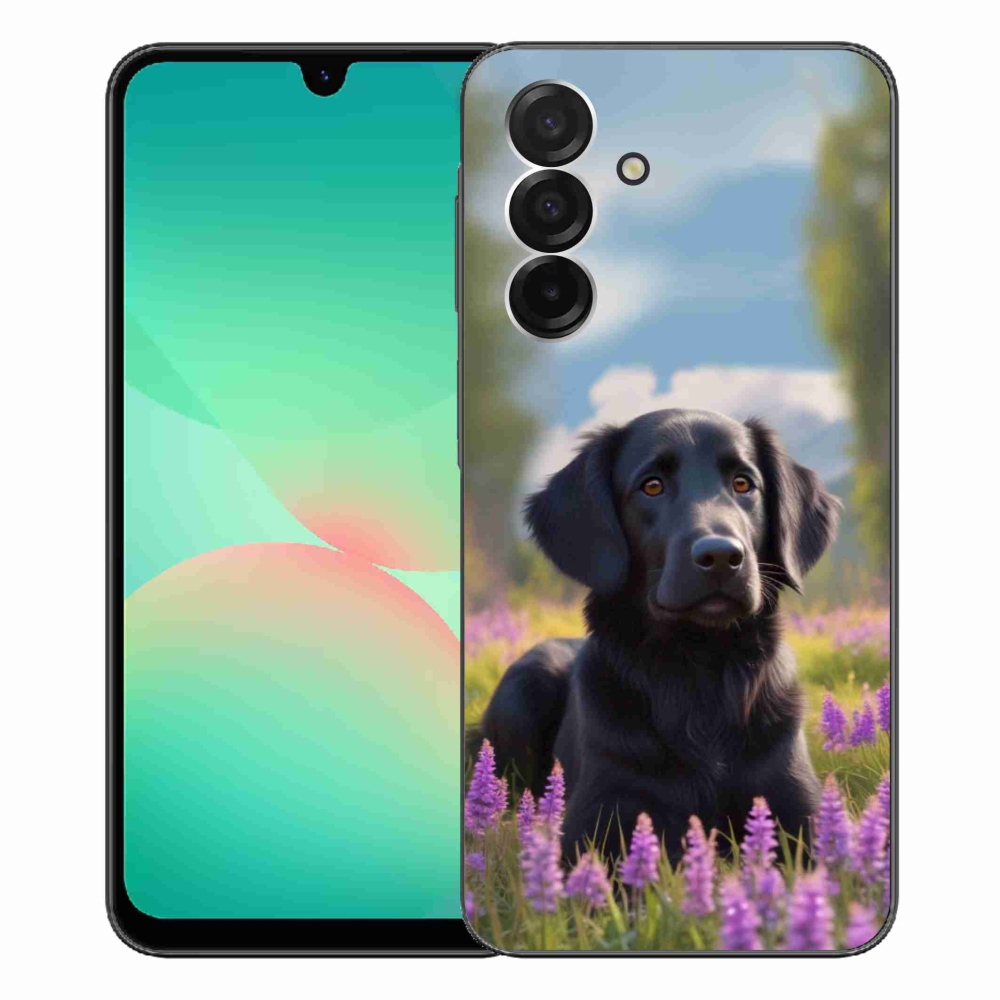 Gelový kryt mmCase na Samsung Galaxy A26 5G - elegantní černý retrívr