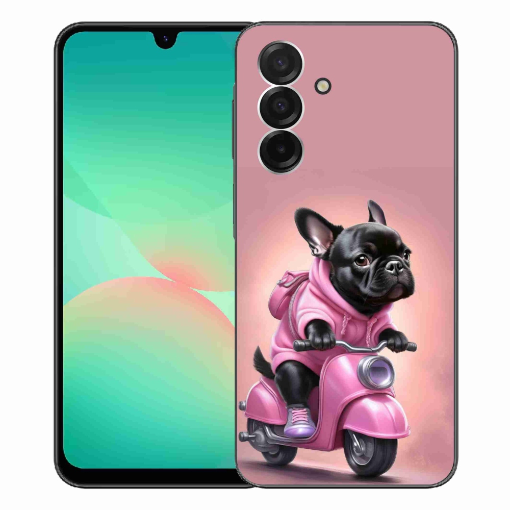 Gelový kryt mmCase na Samsung Galaxy A26 5G - francouzský buldoček na skútru
