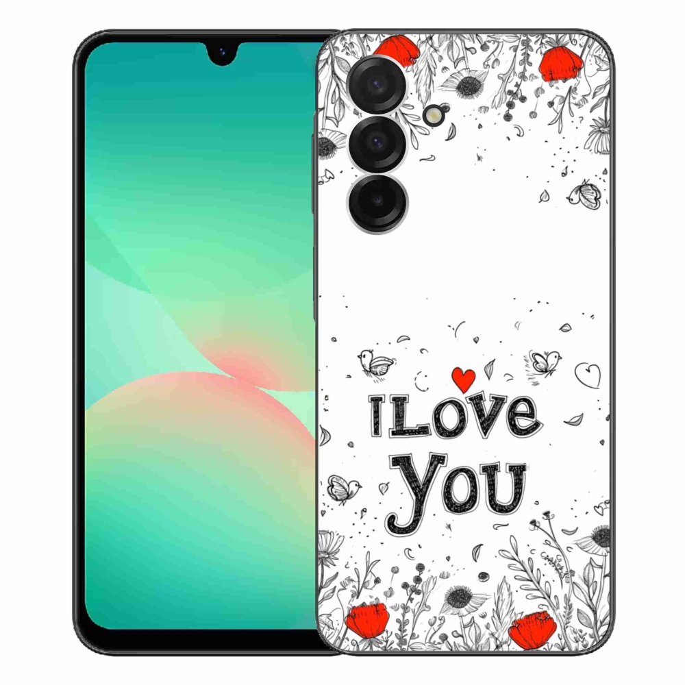 Gelový kryt mmCase na Samsung Galaxy A26 5G - I love you bílé pozadí
