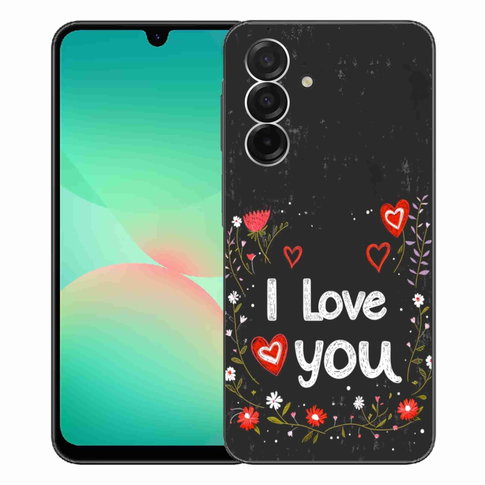 Gelový kryt mmCase na Samsung Galaxy A26 5G - I love you černé pozadí