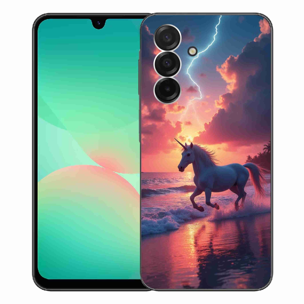 Gelový kryt mmCase na Samsung Galaxy A26 5G - jednorožec na pláži